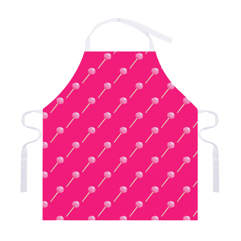 Pink Sweet Lollipop Pattern Print Adjustable Apron