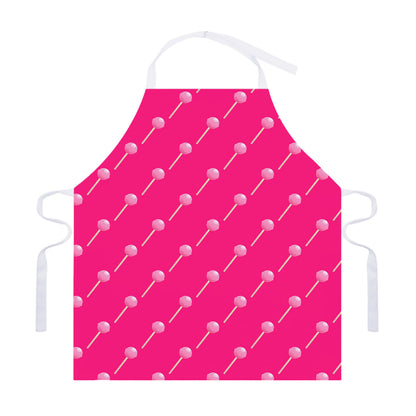 Pink Sweet Lollipop Pattern Print Adjustable Apron