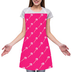 Pink Sweet Lollipop Pattern Print Adjustable Apron