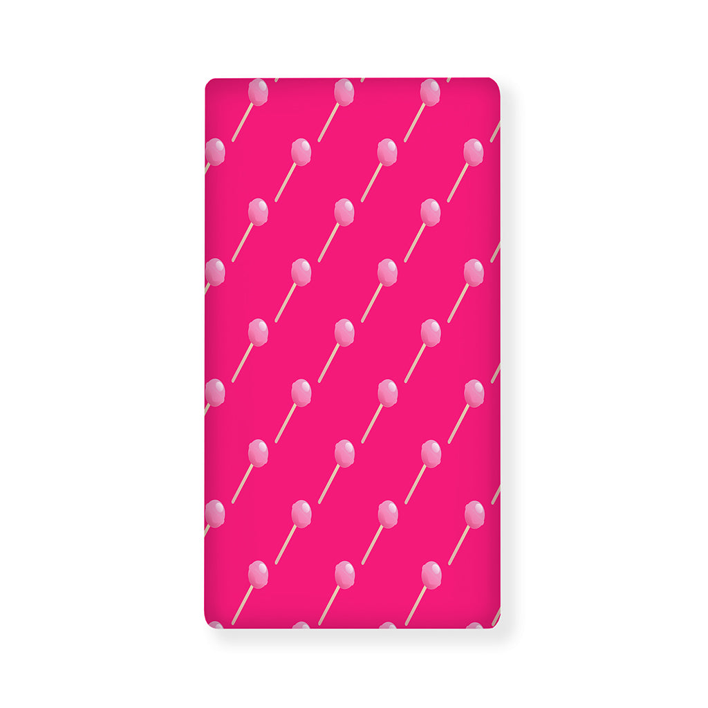 Pink Sweet Lollipop Pattern Print Baby Crib Sheet