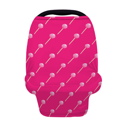 Pink Sweet Lollipop Pattern Print Baby Seat Cover