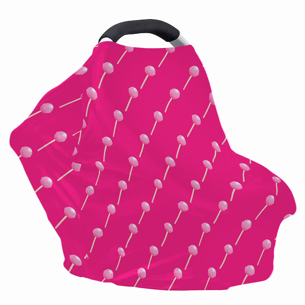 Pink Sweet Lollipop Pattern Print Baby Seat Cover
