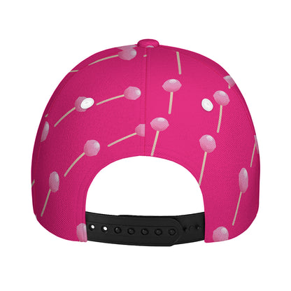 Pink Sweet Lollipop Pattern Print Baseball Cap