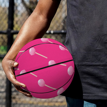 Pink Sweet Lollipop Pattern Print Basketball