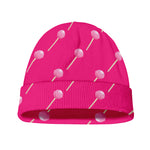Pink Sweet Lollipop Pattern Print Beanie