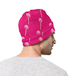 Pink Sweet Lollipop Pattern Print Beanie