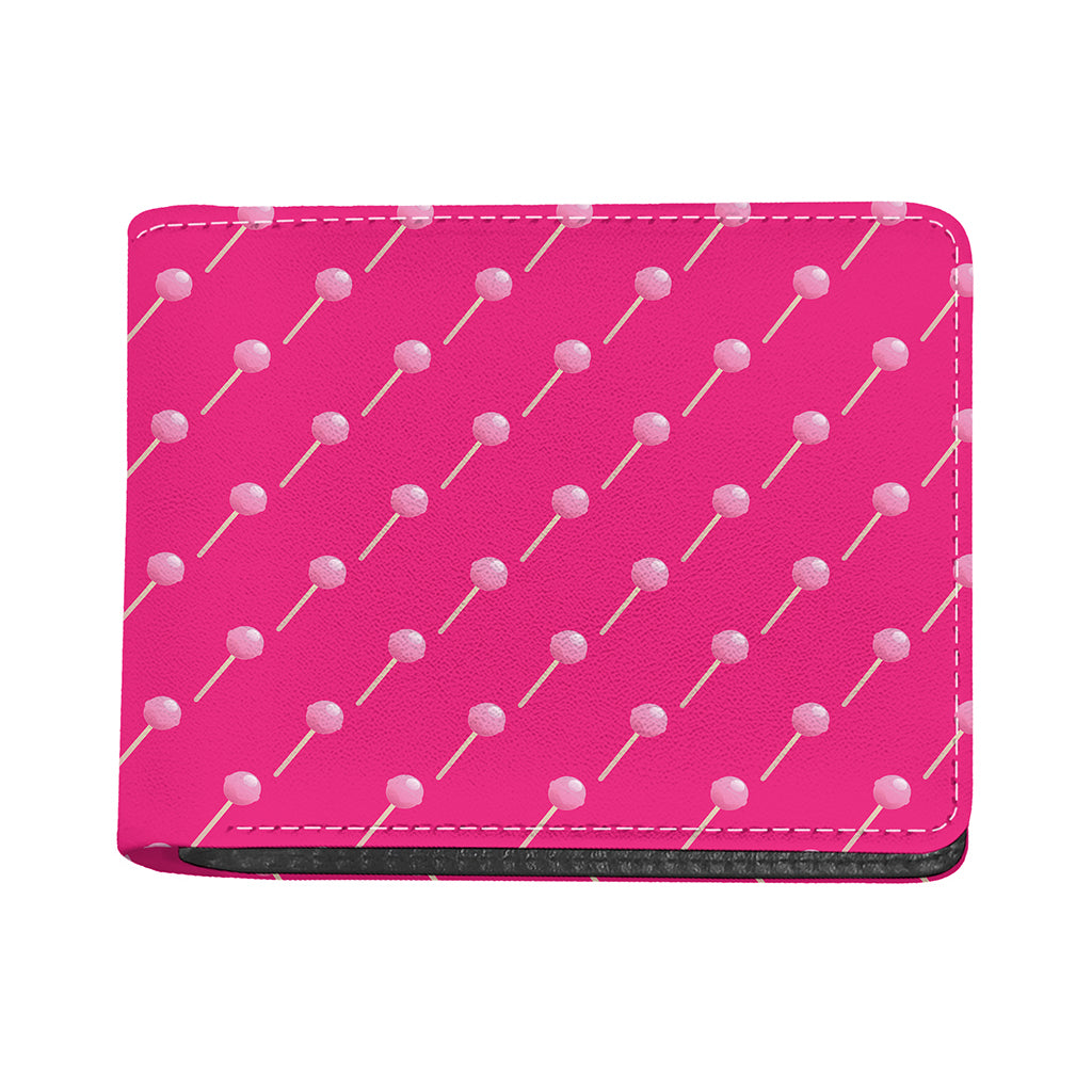 Pink Sweet Lollipop Pattern Print Bifold Wallet