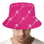 Pink Sweet Lollipop Pattern Print Bucket Hat