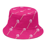 Pink Sweet Lollipop Pattern Print Bucket Hat