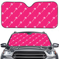 Pink Sweet Lollipop Pattern Print Car Windshield Sun Shade