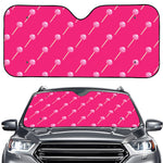 Pink Sweet Lollipop Pattern Print Car Windshield Sun Shade