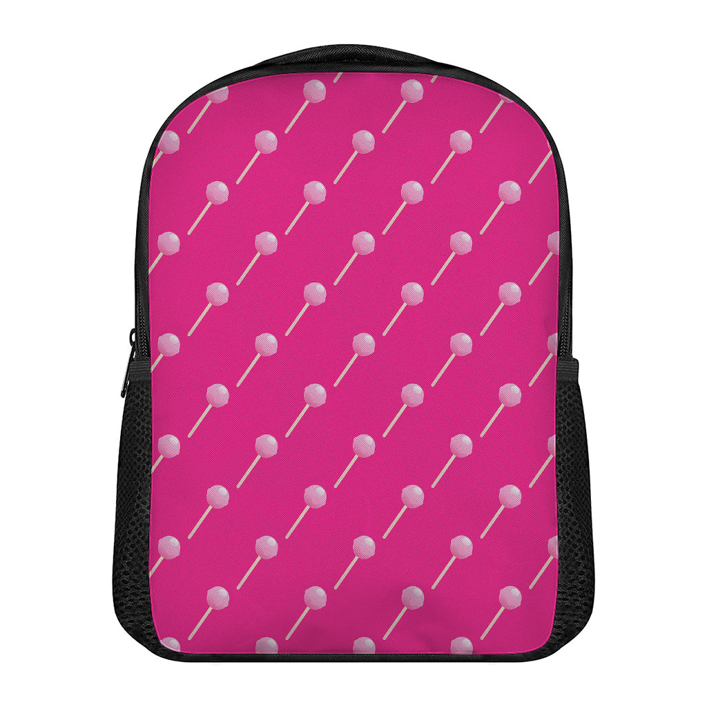 Pink Sweet Lollipop Pattern Print Casual Backpack