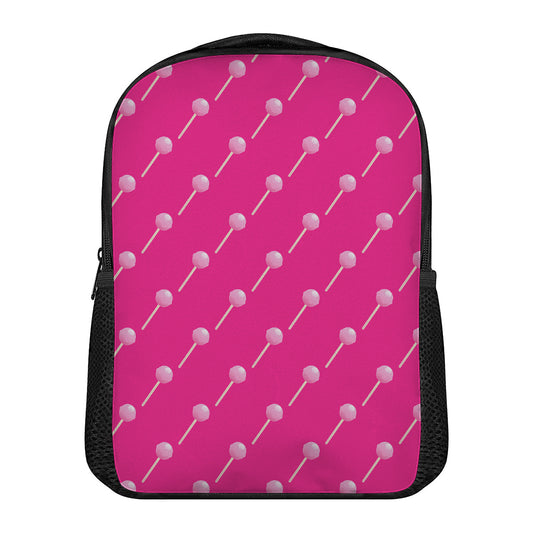 Pink Sweet Lollipop Pattern Print Casual Backpack