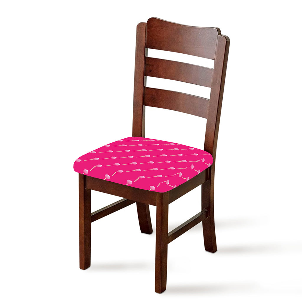 Pink Sweet Lollipop Pattern Print Chair Cushion Cover