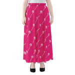 Pink Sweet Lollipop Pattern Print Chiffon Maxi Skirt