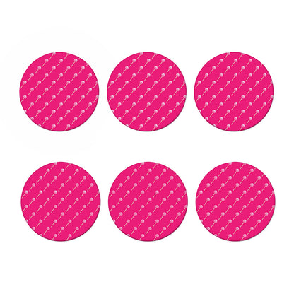 Pink Sweet Lollipop Pattern Print Coaster Set