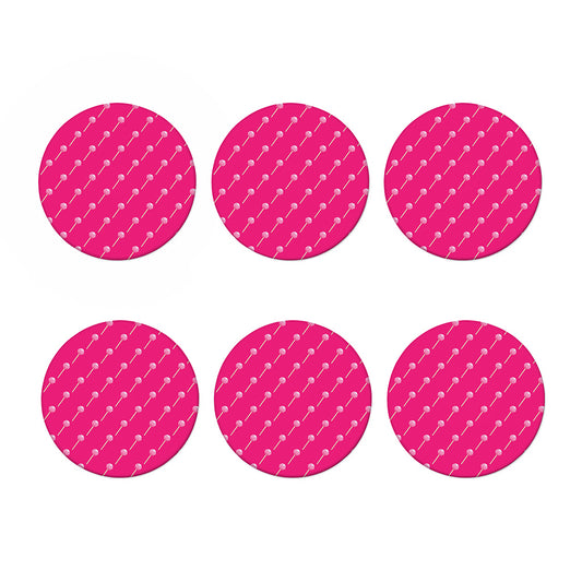 Pink Sweet Lollipop Pattern Print Coaster Set