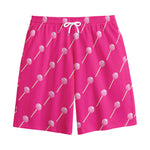 Pink Sweet Lollipop Pattern Print Cotton Shorts