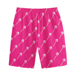 Pink Sweet Lollipop Pattern Print Cotton Shorts