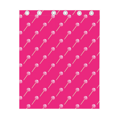 Pink Sweet Lollipop Pattern Print Curtain