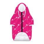 Pink Sweet Lollipop Pattern Print Dog Zip Up Hoodie