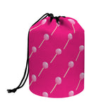Pink Sweet Lollipop Pattern Print Drawstring Makeup Bag