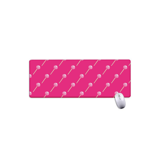Pink Sweet Lollipop Pattern Print Extended Mouse Pad
