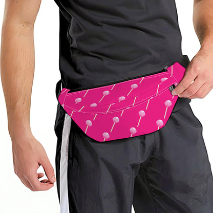 Pink Sweet Lollipop Pattern Print Fanny Pack