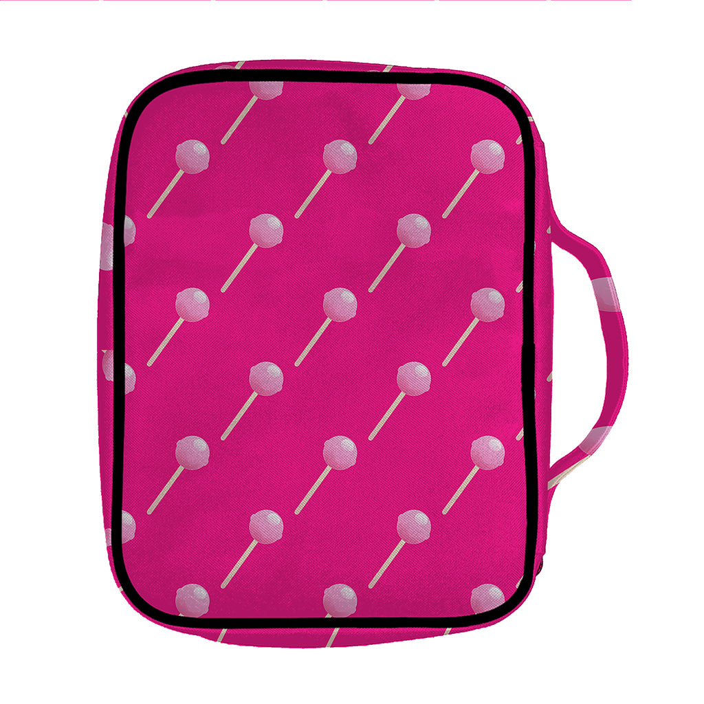 Pink Sweet Lollipop Pattern Print Front Pocket Bible Bag