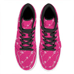 Pink Sweet Lollipop Pattern Print High Top Leather Sneakers