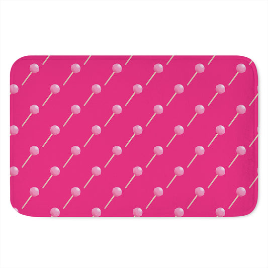 Pink Sweet Lollipop Pattern Print Indoor Door Mat