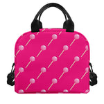 Pink Sweet Lollipop Pattern Print Insulated Lunch Bag