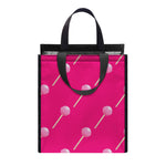 Pink Sweet Lollipop Pattern Print Insulated Lunch Tote