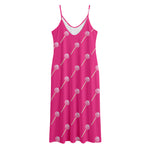 Pink Sweet Lollipop Pattern Print Jersey Midi Cami Dress