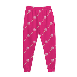 Pink Sweet Lollipop Pattern Print Jogger Pants