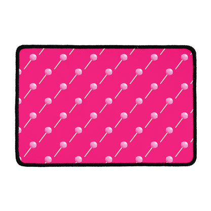 Pink Sweet Lollipop Pattern Print Kitchen Mat