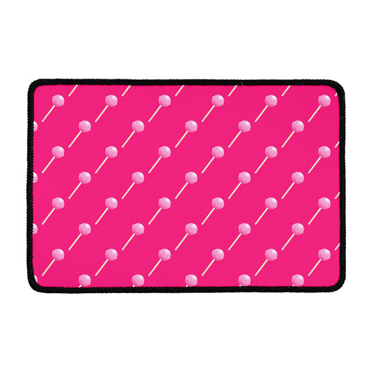 Pink Sweet Lollipop Pattern Print Kitchen Mat
