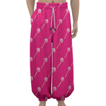Pink Sweet Lollipop Pattern Print Lantern Pants
