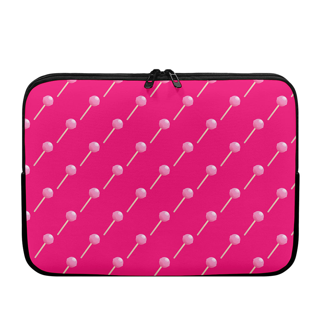 Pink Sweet Lollipop Pattern Print Laptop Sleeve