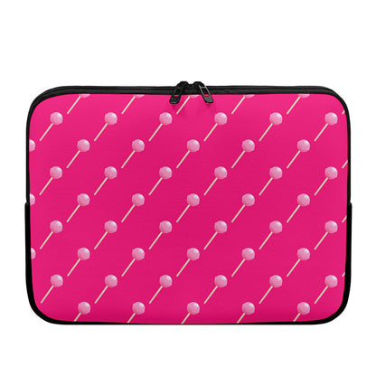 Pink Sweet Lollipop Pattern Print Laptop Sleeve