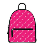 Pink Sweet Lollipop Pattern Print Leather Backpack
