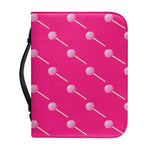 Pink Sweet Lollipop Pattern Print Leather Bible Cover