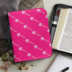 Pink Sweet Lollipop Pattern Print Leather Bible Cover