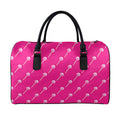 Pink Sweet Lollipop Pattern Print Leather Duffel Bag