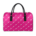 Pink Sweet Lollipop Pattern Print Leather Duffle Bag