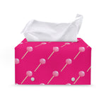 Pink Sweet Lollipop Pattern Print Leather Tissue Box Cover