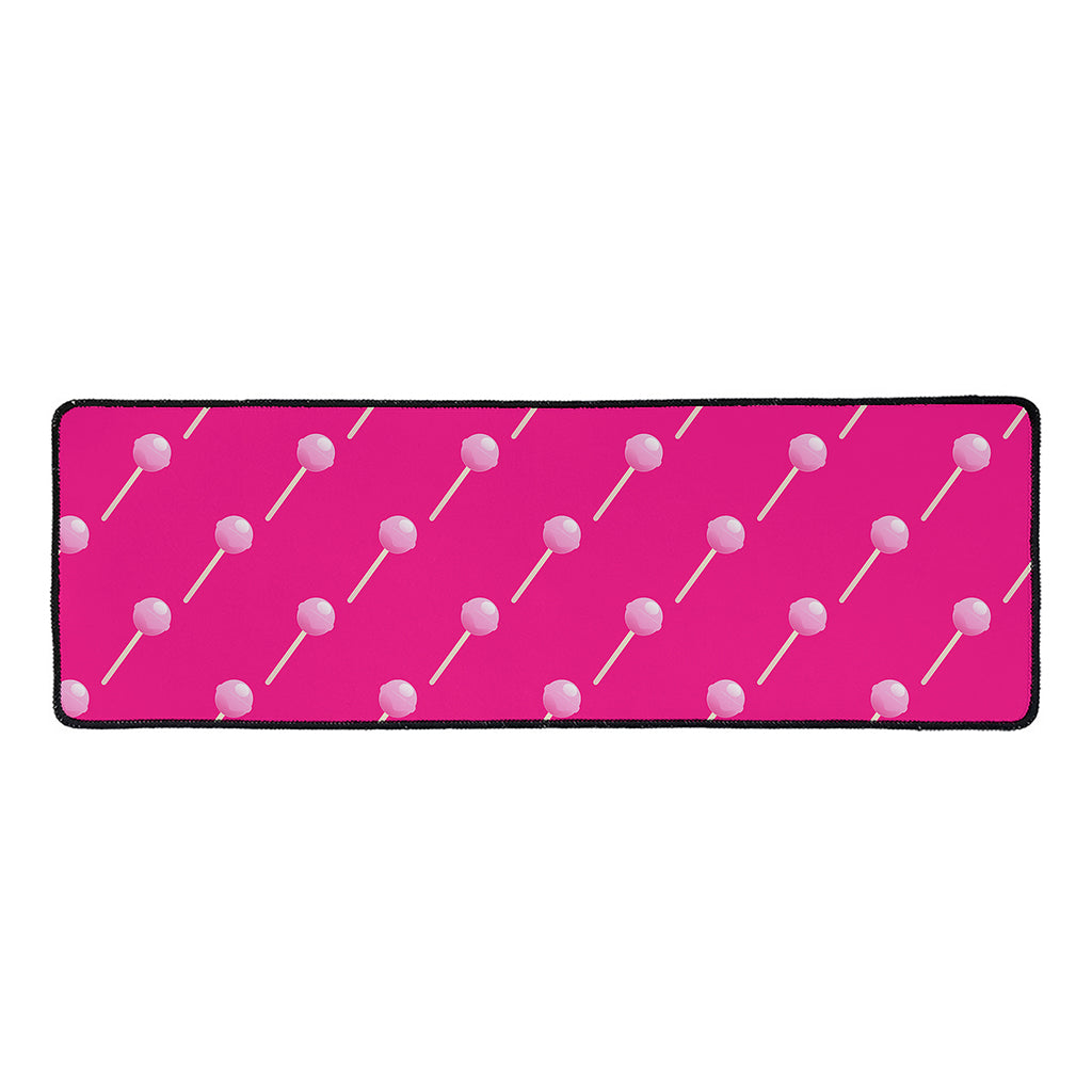 Pink Sweet Lollipop Pattern Print Long Kitchen Mat