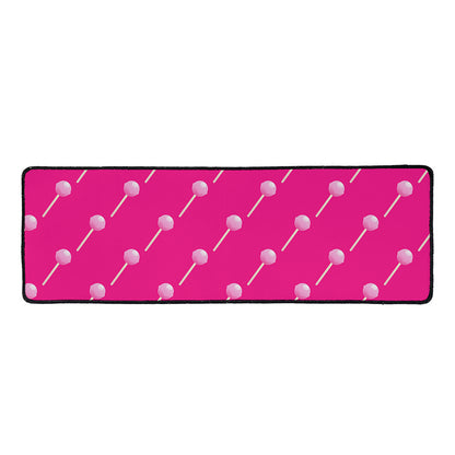 Pink Sweet Lollipop Pattern Print Long Kitchen Mat