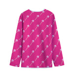 Pink Sweet Lollipop Pattern Print Long Sleeve Short Coat