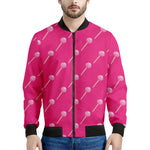 Pink Sweet Lollipop Pattern Print Men's Bomber Jacket